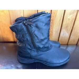 Totes Black Waterproof Winter Snow Boots Comfy Size 8